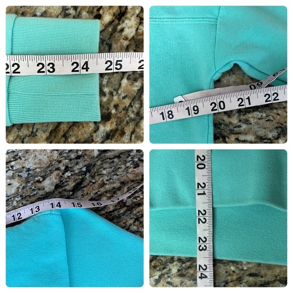 PINK Victoria Secret Mint Green Cowl Neck Sweatshirt College Y2k Preppy Sport XS - Picture 7 of 10